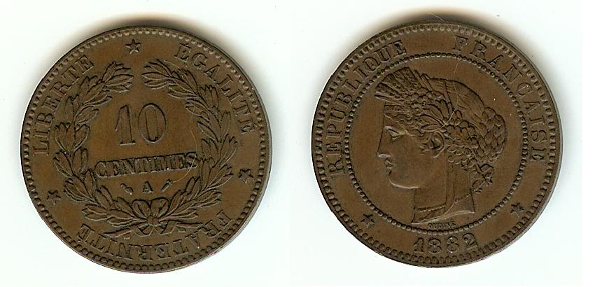 10 centimes Cérès 1882 Paris SUP+